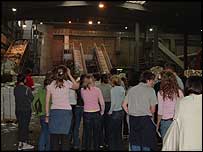Inside the recycling centre