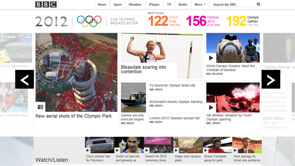 A screen shot of the new 2012 portal