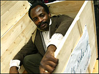 Actor Paul Etuka as Henry Box Brown