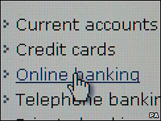 Online banking screenshot