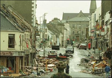Damage caused by the Omagh bombing