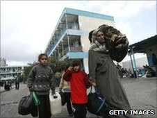 A Palestinian family in northern Gaza