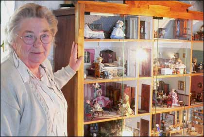 Pat Blount and her 15 room dolls house
