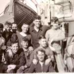 Fiji 1941, my father lower left with hands on knee. Names of other sailors unknown.