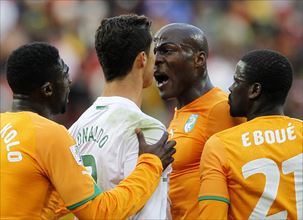 Cristiano Ronaldo and Guy-Roland Demel