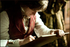 A man writing