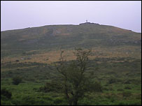 Widgery Cross in the distance