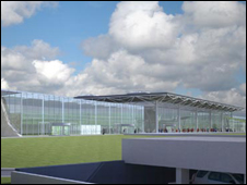 CGI image of proposed Bristol Airport terminal