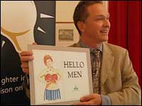 Alex Timms with the mock up of his advertising campaign