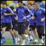 Jogadores gregos treinando em Portugal