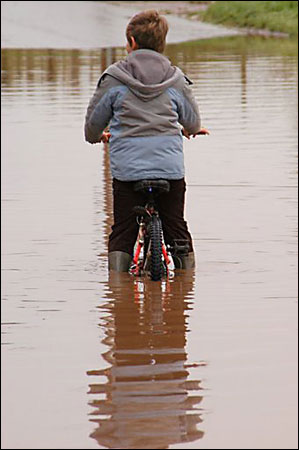 A young cyclist