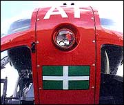 The green, black and white of the Devon flag