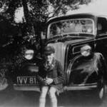 Denzil Rosher — pictured with a Ford 8 car on Hykeham Road Lincoln