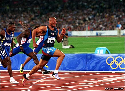 Maurice Greene winning the 100m Olympic final in Sydney