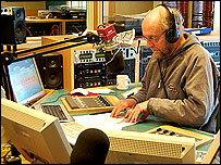 Rony presenting at Radio Sheffield, 2007
