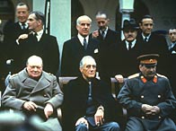 Winston Churchill, Franklin Delano Roosevelt and Joseph Stalin at the Yalta Conference, 1945