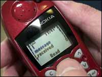 Text message on a mobile phone