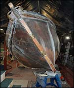 Lifeboat in the workshop