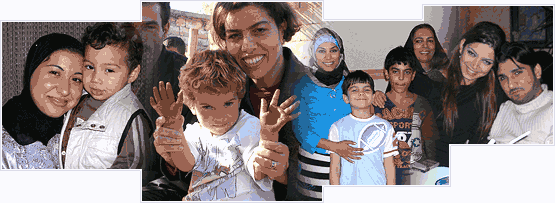 Hind Belouadi and her son Mahdi, Mounira and Naima,Esmahan and her family, Ibrahim and friend