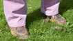 Rolf's painting shoes, splattered with paint!
