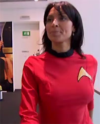 Christine in a Star Trek uniform