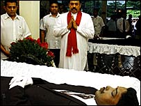 Sri Lankan president pays last respect to murdered SLRC workers
