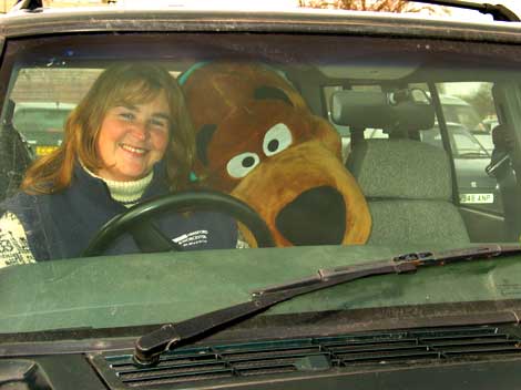 Katie and Scoob go for a drive
