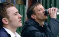 Bob and Deke drinking beer