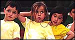 bored kids in a garden
