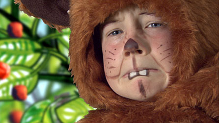 A child dressed as a squirrel