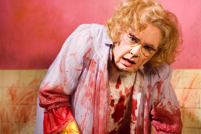 Maureen covered in blood