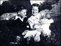 Isobel's black and white photo of her with her brother in 1940.