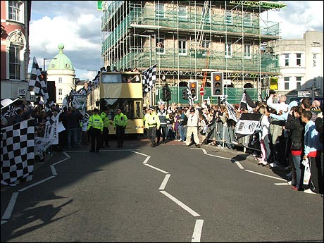 Derby County's promotion parade...