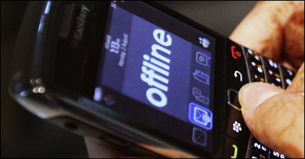 Un teléfono celular sin conexión