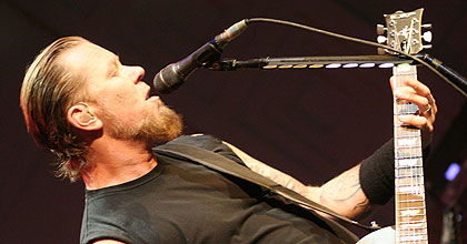 James Hetfield onstage at BBC Radio Theatre