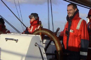 Kevin and the crew reach France in their Tall Ship