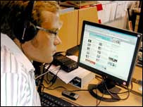 Web user surfing the net