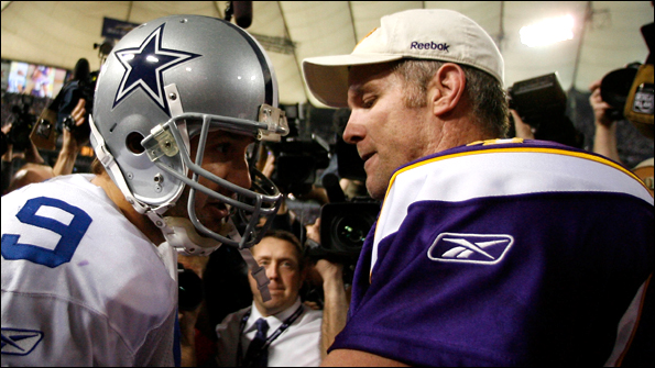 Tony Romo and Brett Favre