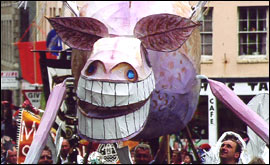Schools parade their works of art through the town