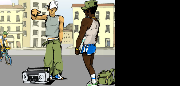 Dau gymeriad ar y stryd