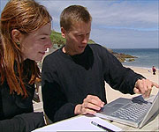 Alice and Beau analysing results from the experiment on the quality of the Cornish light