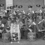 John Monks is pictured with his trombone on the far right.