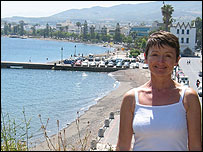 Sarah Sutton in Kos
