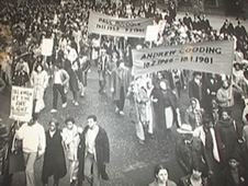 A demonstration in London following the fatal New Cross fire in 1981