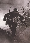 Photo of German soldier on the attack