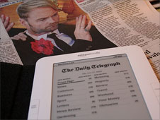 Telegraph front page next to Amazon Kindle