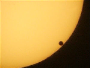 Venus on its transit across the sun