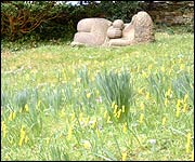 Mother and child statue