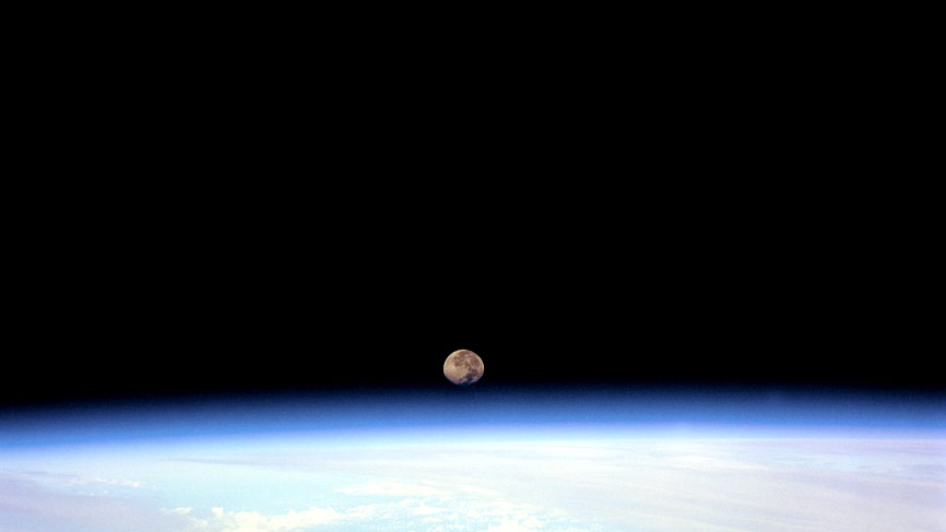 Moon set over the Earth