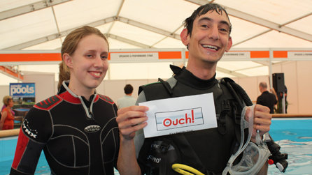 Gideon looking fabulous in full diving gear